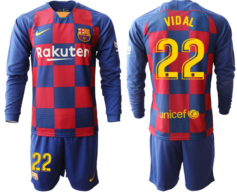 Men 2019-2020 club Barcelona home long sleeve #22 blue Soccer Jerseys->barcelona jersey->Soccer Club Jersey